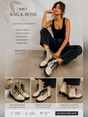 NEW RAG & BONE "Cannon" boots size 37.5